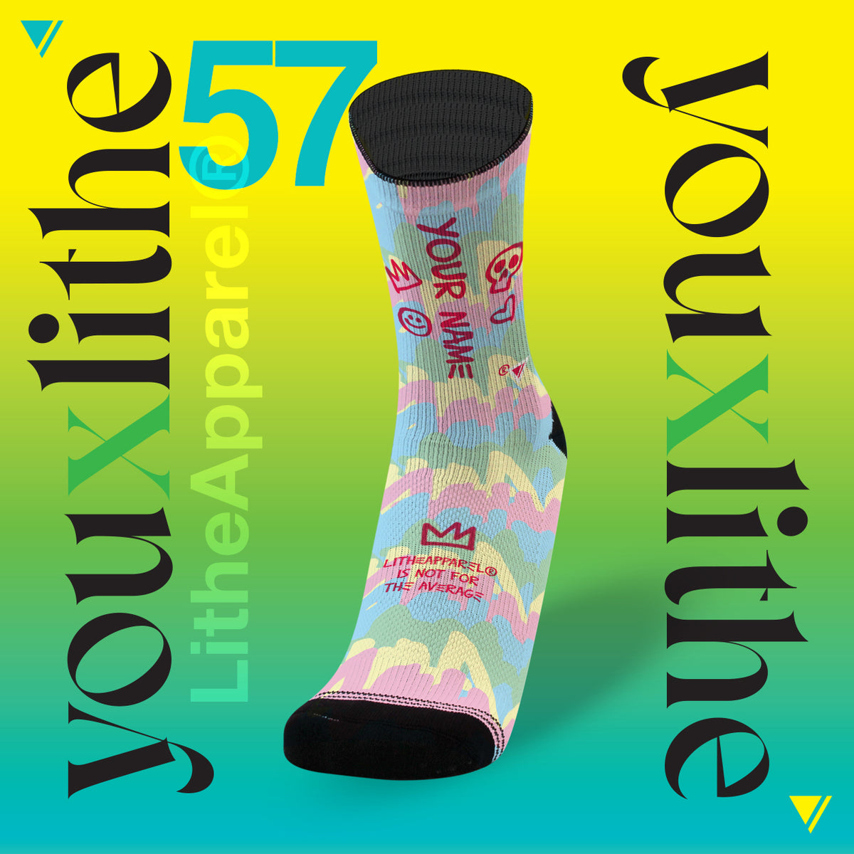YOU X LITHE | CALCETINES PERSONALIZADOS | jean michael | pack 3