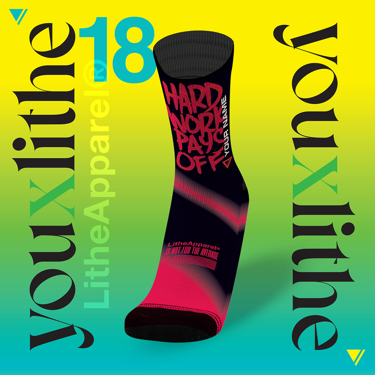 YOU X LITHE | CALCETINES PERSONALIZADOS | HARD WORK PAYS OFF