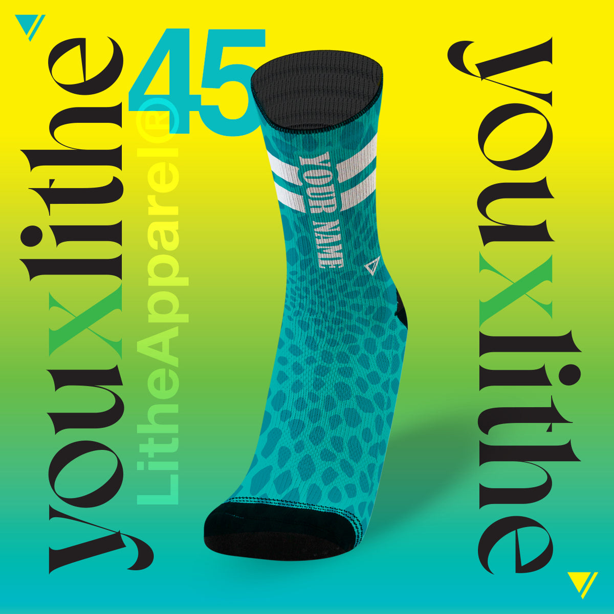 YOU X LITHE | CALCETOS PERSONALIZADOS | GREEN ANIMAL PRINT