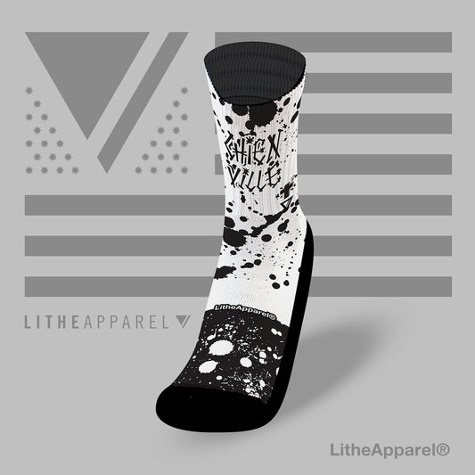 Splash black and white [ChienVille x LitheApparel] SOCKS