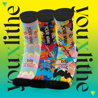 YOU X LITHE | CALCETINES PERSONALIZADOS | jean michael | pack 3