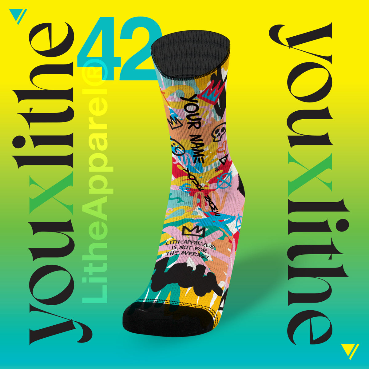 YOU X LITHE | CALCETINES PERSONALIZADOS | jean michael | pack 3